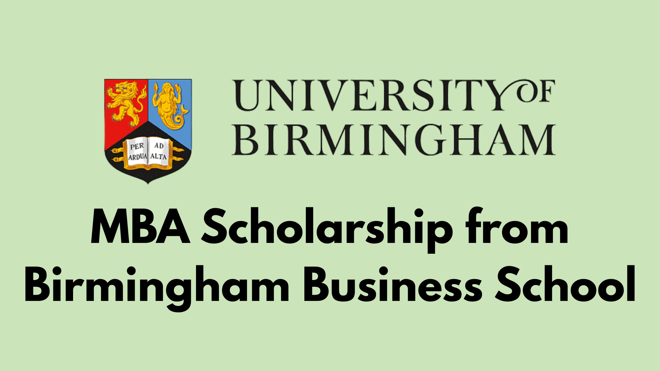 MBA Scholarship from Birmingham Business School
